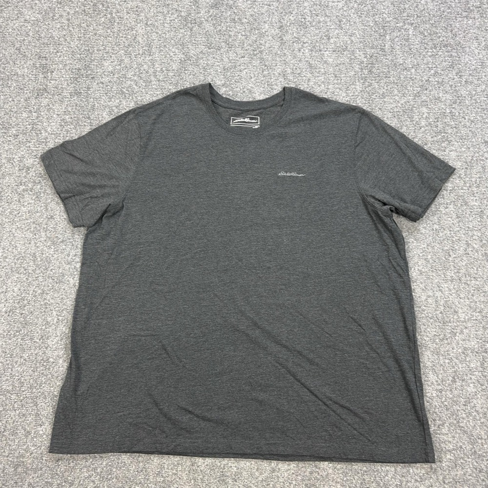 Eddie Bauer Shirt Mens 2XL Gray Small Logo Tagless Crewneck Tee Casual‎ Outdoor